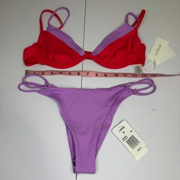 L*Space Colorblock Bikini Set - Zendaya Top & Wilder Bottom - Size M - Picture 3 of 8